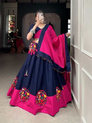 Special Looking Pure Cotton With Gamthi Patche Work For Navrati Lehenga Choli